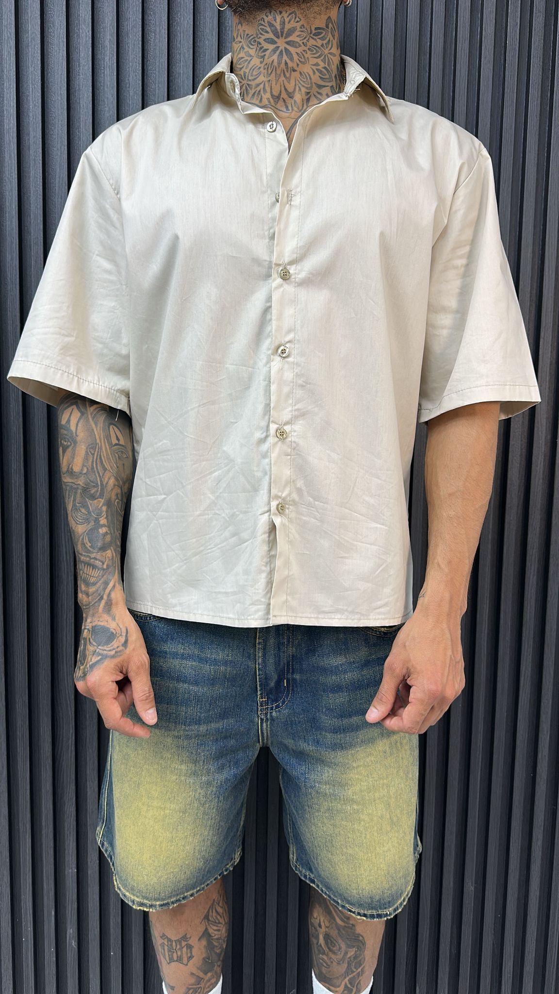 CAMICIA CROP BEIGE