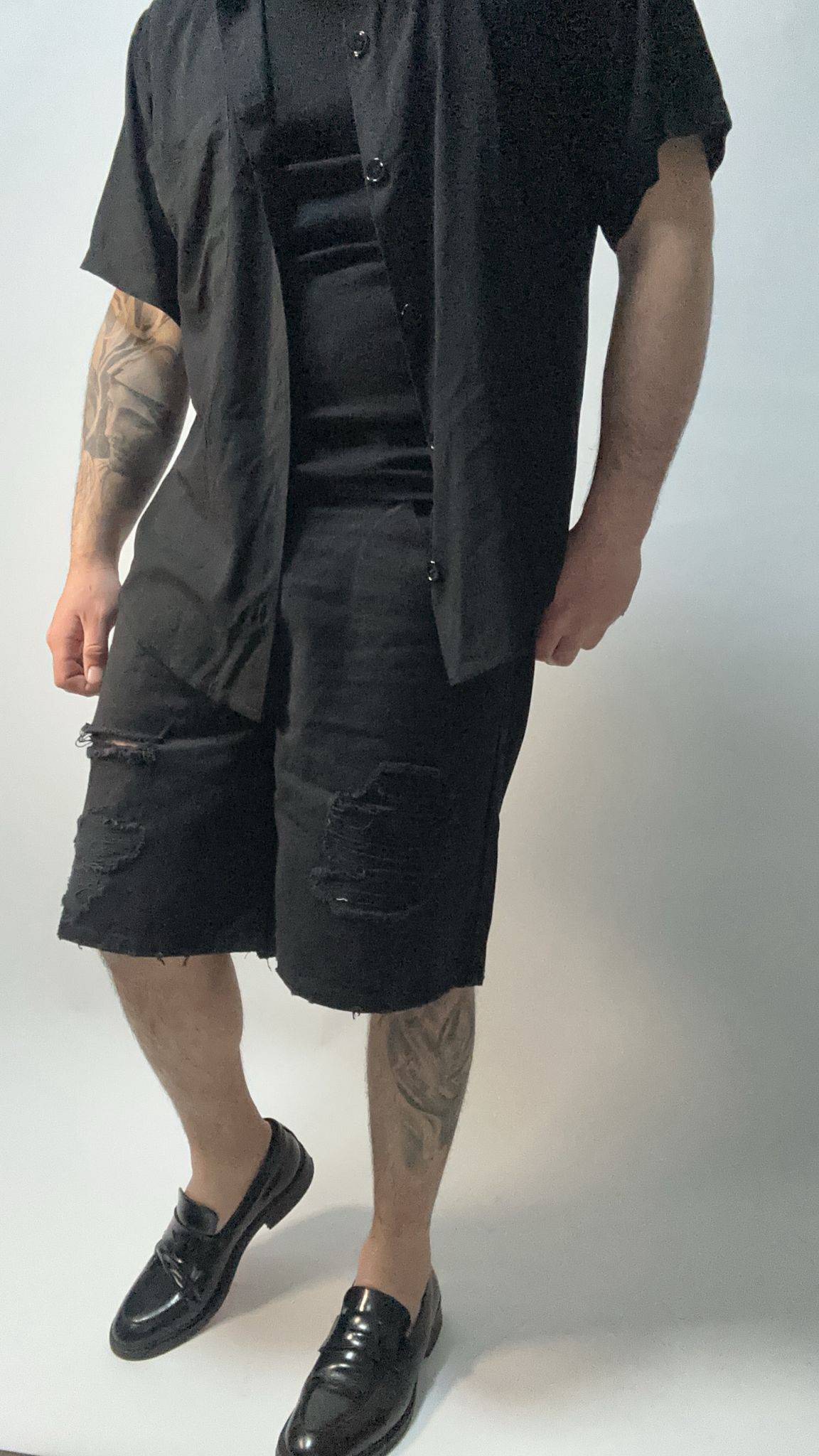 SHORTS BLACK DENIM