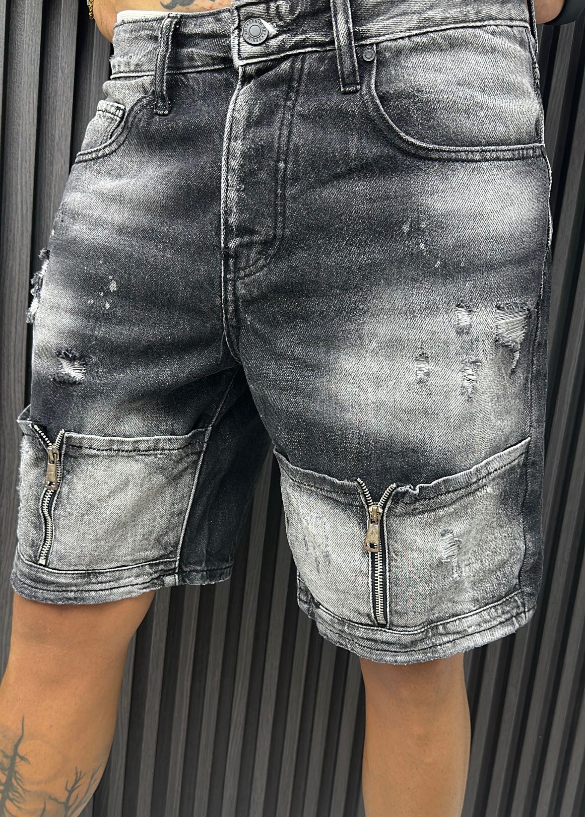 SHORTS ZIP GRAY
