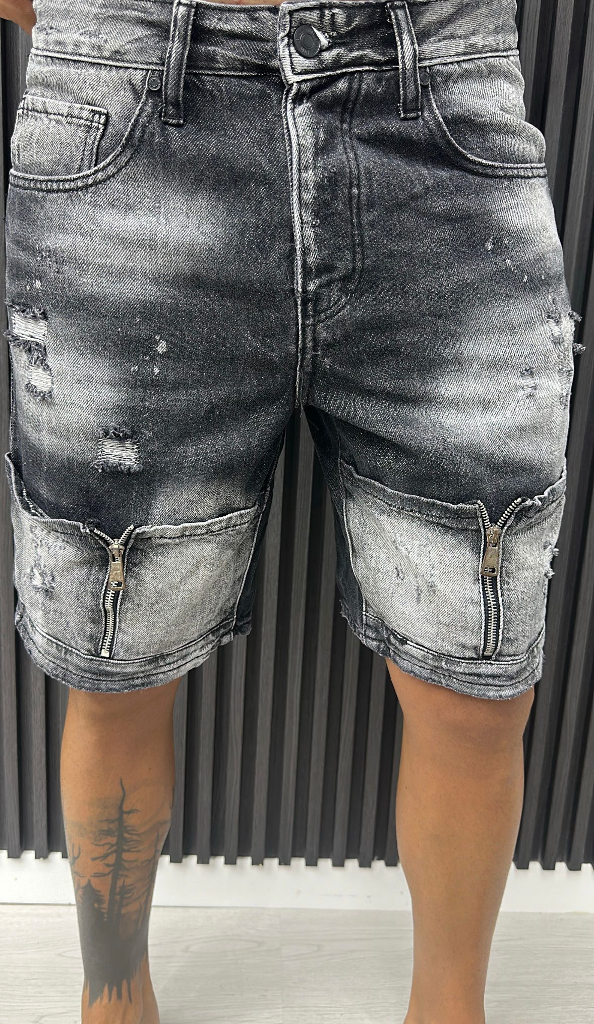 SHORTS ZIP GRAY